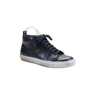 Velasca Men's Round Toe Leather Lace Up High Top Sneakers Navy Blue Size 38